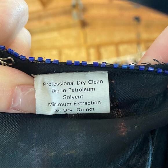 Stenay Vintage Sequin Beaded Blue Blouse Large - Picture 6 of 6